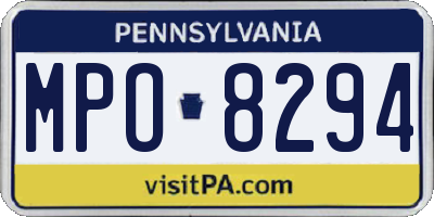 PA license plate MPO8294
