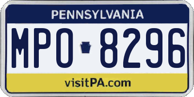 PA license plate MPO8296
