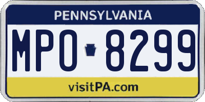 PA license plate MPO8299