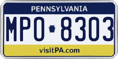 PA license plate MPO8303