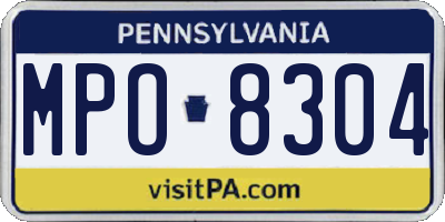 PA license plate MPO8304