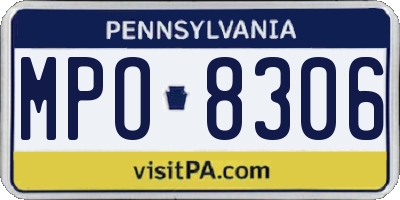 PA license plate MPO8306