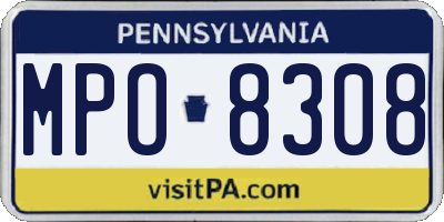 PA license plate MPO8308