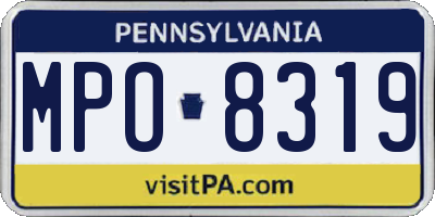 PA license plate MPO8319