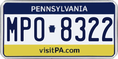 PA license plate MPO8322