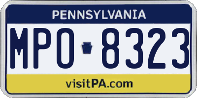 PA license plate MPO8323