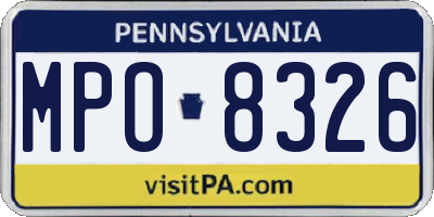 PA license plate MPO8326