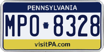 PA license plate MPO8328