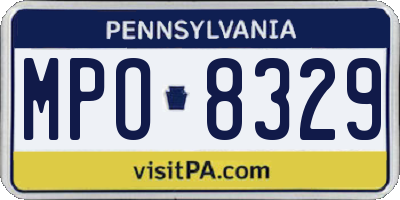 PA license plate MPO8329