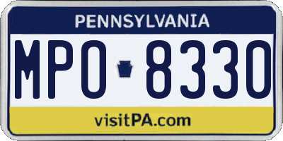 PA license plate MPO8330