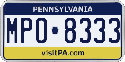 PA license plate MPO8333