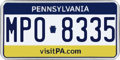 PA license plate MPO8335