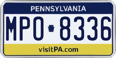 PA license plate MPO8336