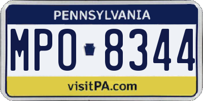 PA license plate MPO8344