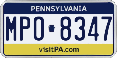 PA license plate MPO8347