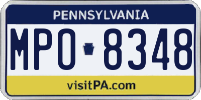 PA license plate MPO8348