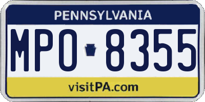 PA license plate MPO8355