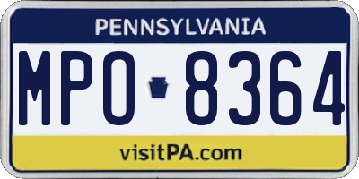 PA license plate MPO8364