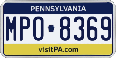 PA license plate MPO8369