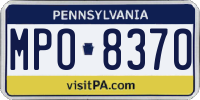 PA license plate MPO8370