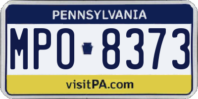 PA license plate MPO8373