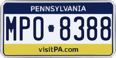 PA license plate MPO8388