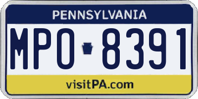 PA license plate MPO8391