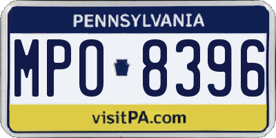 PA license plate MPO8396