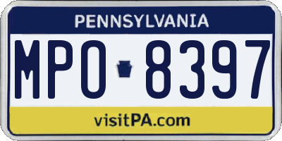 PA license plate MPO8397