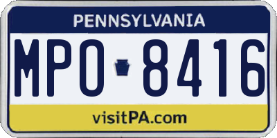 PA license plate MPO8416