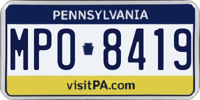 PA license plate MPO8419