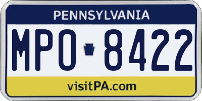 PA license plate MPO8422