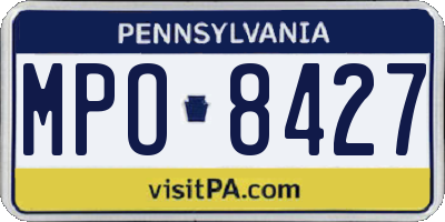 PA license plate MPO8427