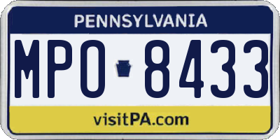 PA license plate MPO8433