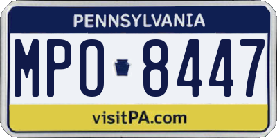 PA license plate MPO8447
