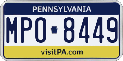 PA license plate MPO8449