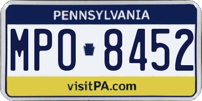 PA license plate MPO8452