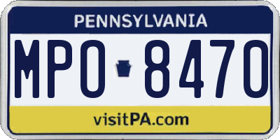 PA license plate MPO8470