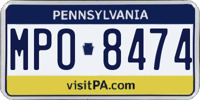 PA license plate MPO8474
