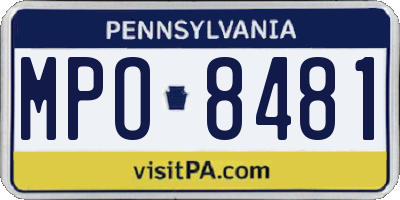 PA license plate MPO8481