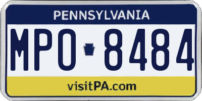 PA license plate MPO8484