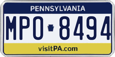 PA license plate MPO8494