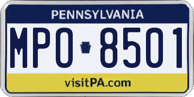 PA license plate MPO8501