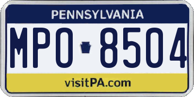 PA license plate MPO8504