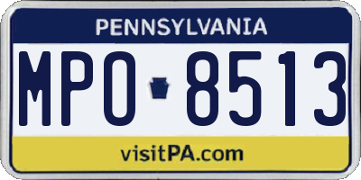 PA license plate MPO8513