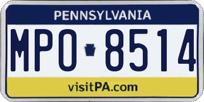 PA license plate MPO8514