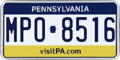 PA license plate MPO8516