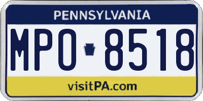 PA license plate MPO8518
