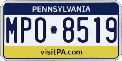 PA license plate MPO8519