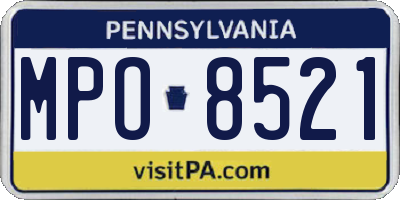PA license plate MPO8521